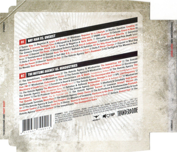Day-Mar Vs Unexist / The Outside Agency Vs Mindustries : Thunderdome 2009 Fight Night (2xCD, Mixed)