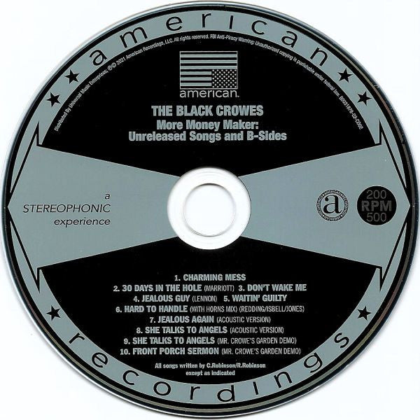 The Black Crowes : Shake Your Money Maker (CD, Album, RE, RM + CD, Comp + CD + Dlx)