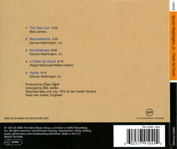 Grover Washington, Jr. : Feels So Good (CD, Album, RE, Dig)