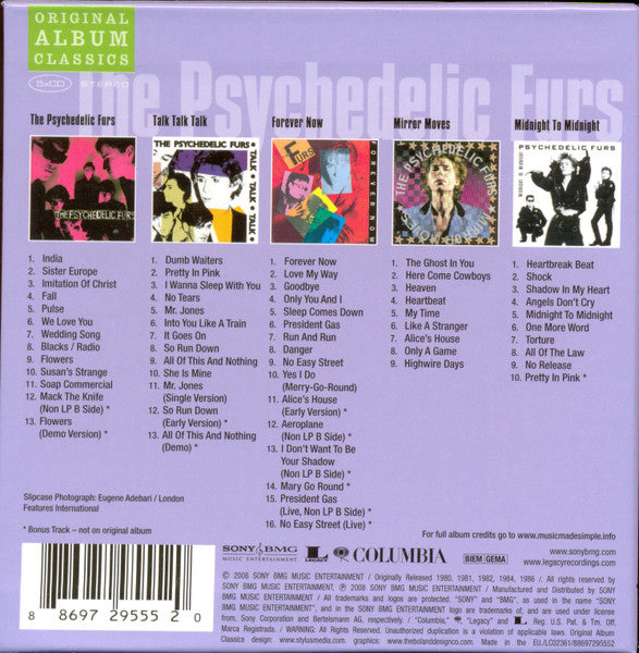 The Psychedelic Furs : Original Album Classics (Box, Comp + CD, Album, RE + CD, Album, RE + CD, Al)