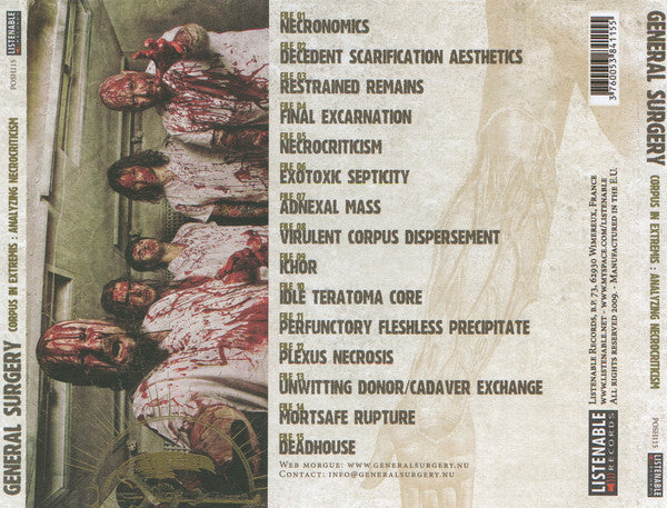 General Surgery : Corpus In Extremis: Analyzing Necrocriticism (CD, Album, O-C)