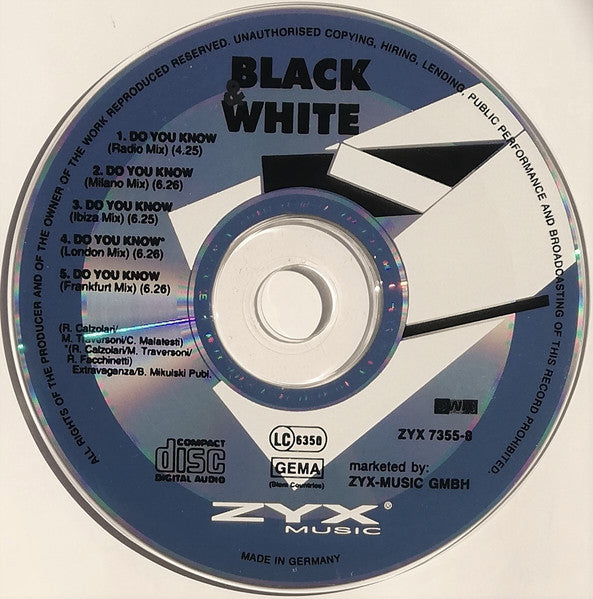 Black &amp; White (2) : Do You Know (CD, Maxi)