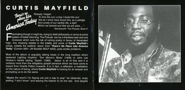 Curtis Mayfield : There's No Place Like America Today (CD, Album, RE, RM, VDC)