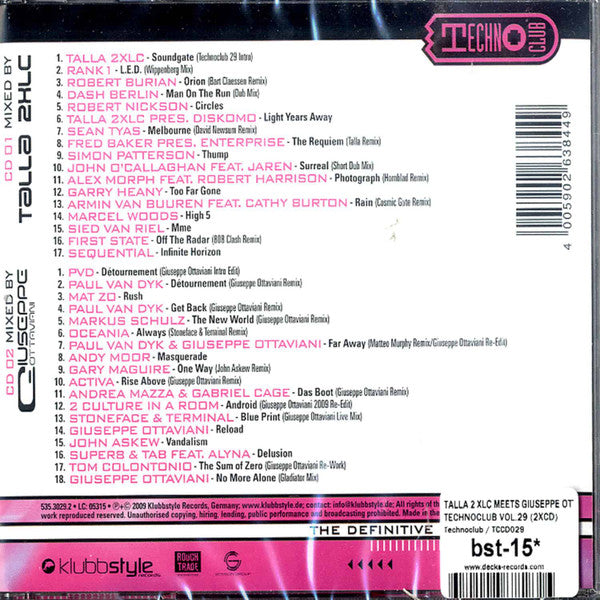 Talla 2XLC Meets Giuseppe Ottaviani : Techno Club Vol.29 (2xCD, Mixed)
