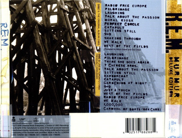 R.E.M. : Murmur (CD, Album, RE, RM + CD, Album, Liv + Dlx, 25t)