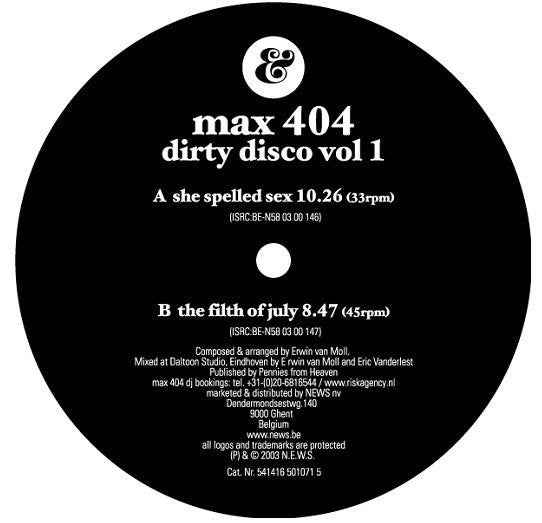 max 404 : Dirty Disco Vol 1 (12&quot;)