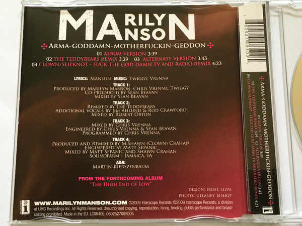Marilyn Manson : Arma-Goddamn-Motherfuckin-Geddon (CD, Single)