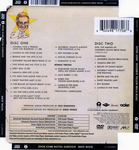 Elton John : Goodbye Yellow Brick Road (DVD-A, Album, RE, Multichannel + DVD-V)