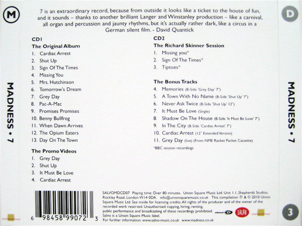 Madness : 7 (CD, Album, Enh, RE + CD, Comp + RM)
