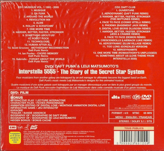 Daft Punk : Musique Vol. 1 1993-2005 / Daft Club / Daft Punk &amp; Leji Matsumoto's Interstella 5555: The 5tory Of The 5ecret 5tar 5ystem (Box, Comp + CD, Comp, RE + CD, Comp, RE + DVD-V, R)