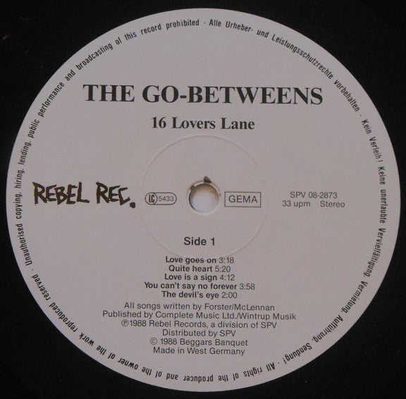 The Go-Betweens : 16 Lovers Lane (LP, Album)