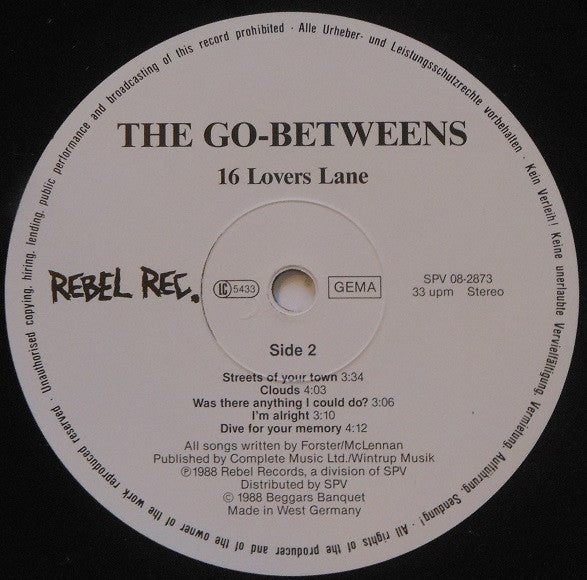 The Go-Betweens : 16 Lovers Lane (LP, Album)