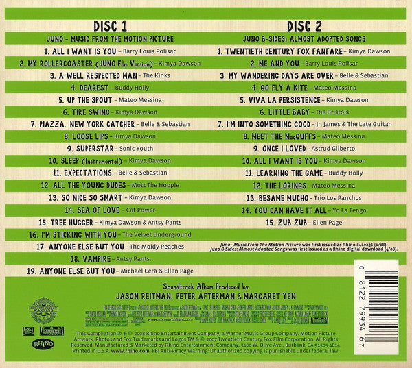 Various : Juno - Music From The Motion Picture (Deluxe Edition) (2xCD, Comp, Ltd, Dig)