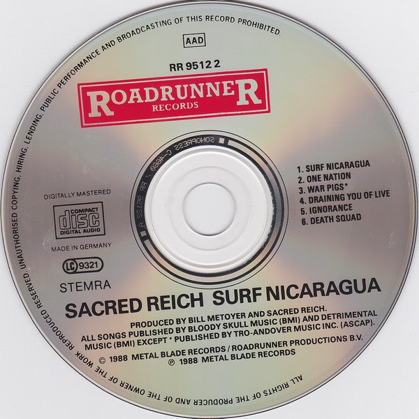 Sacred Reich : Surf Nicaragua (CD, EP)