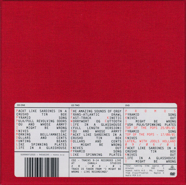 Radiohead : Amnesiac (CD, Album, RE + CD, Comp + DVD-V, PAL + Box, Spe)