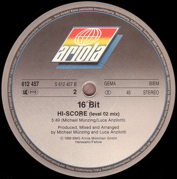 16 Bit : Hi-Score (12&quot;, Maxi)