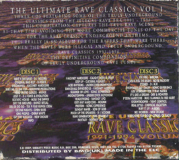 Various : The Ultimate Rave Classics 1991-1994 Volume 1 (3xCD, Comp + Box)