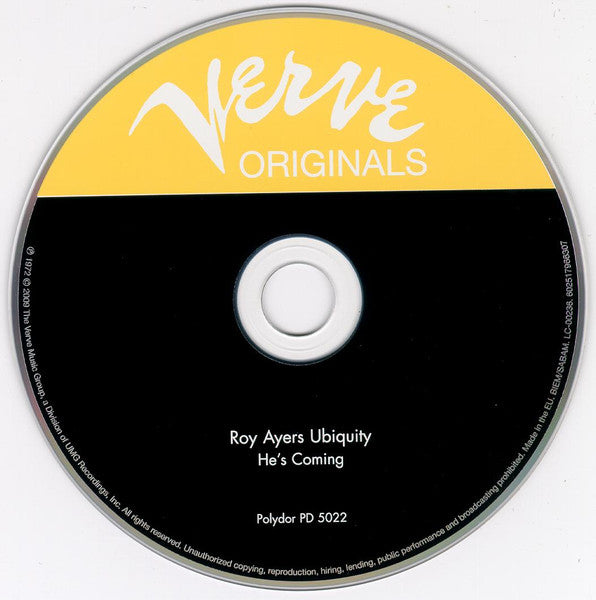 Roy Ayers Ubiquity : He's Coming (CD, Album, RE, RM, Dig)