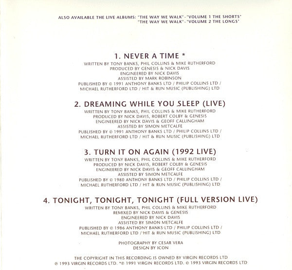 Genesis : Never A Time (CD, Maxi)