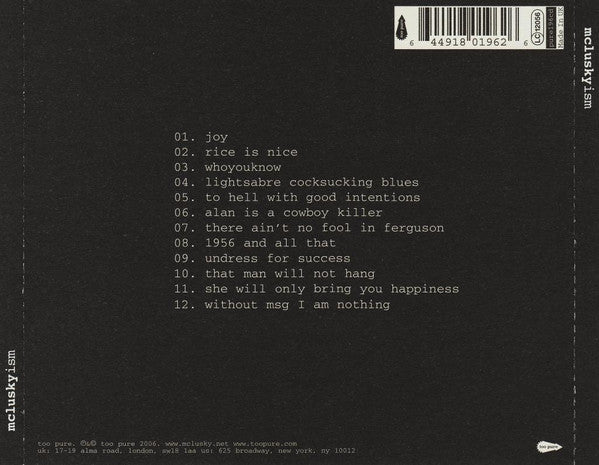 mclusky : mcluskyism (CD, Comp + CD, Comp + CD + Box, Ltd, O-C)