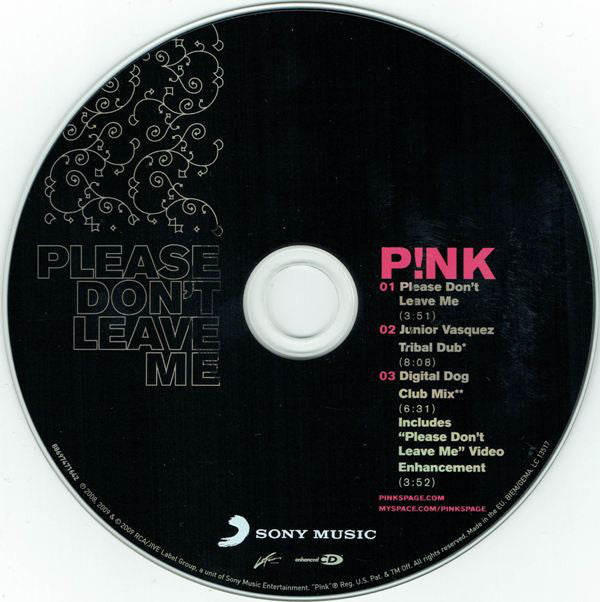P!NK : Please Don't Leave Me (CD, Maxi, Enh)