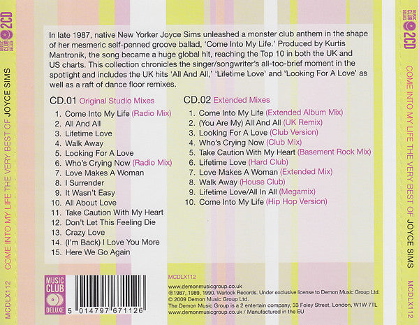 Joyce Sims : Come Into My Life The Very Best Of (2xCD, Comp, sli)