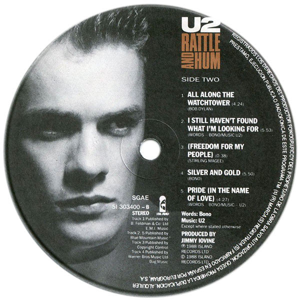 U2 : Rattle And Hum (2xLP, Album, Gat)