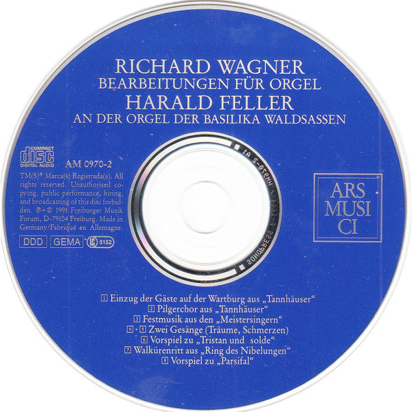 Richard Wagner - Harald Feller : Bearbeitungen Für Orgel (CD, Album)