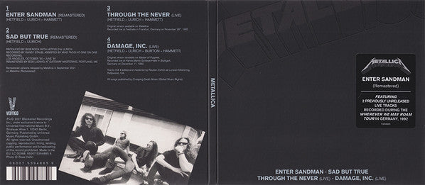 Metallica : Enter Sandman (CD, Single, RM, Dig)