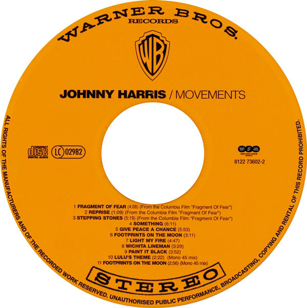 Johnny Harris : Movements (CD, Album, RE, RM)