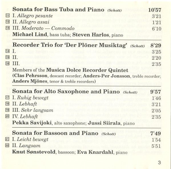 Paul Hindemith : Chamber Music (CD, Album, Comp)