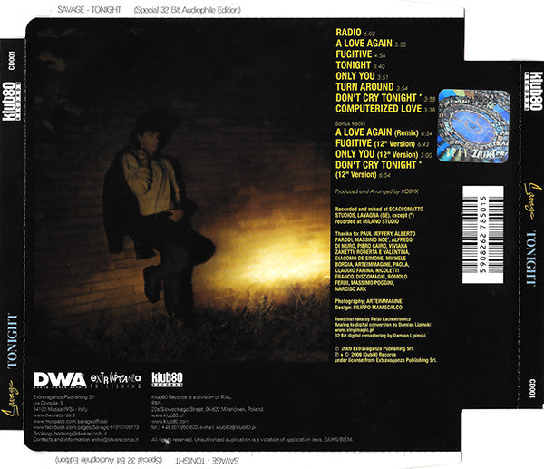 Savage : Tonight (CD, Album, RM)