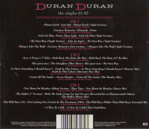 Duran Duran : The Singles 81-85 (3xCD, Comp, RE)