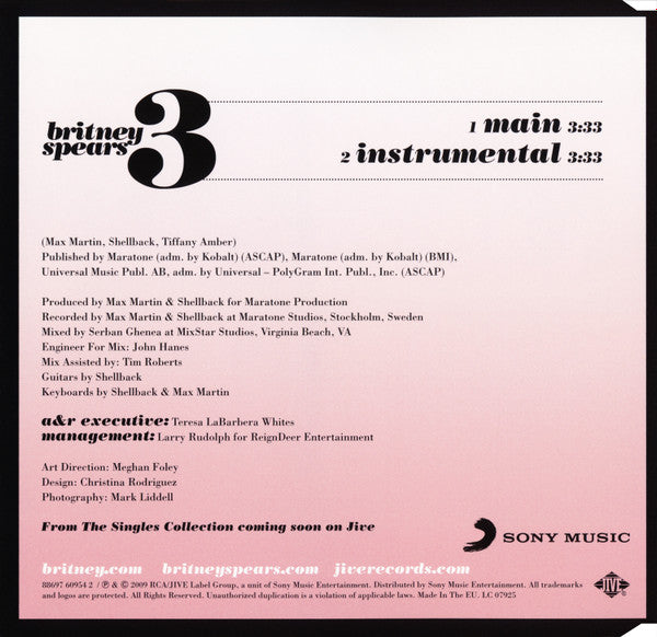 Britney Spears : 3 (CD, Single)