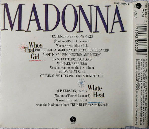 Madonna : Who&#39;s That Girl (Extended Version) (CD, Single, RE, RP)
