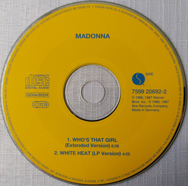 Madonna : Who&#39;s That Girl (Extended Version) (CD, Single, RE, RP)