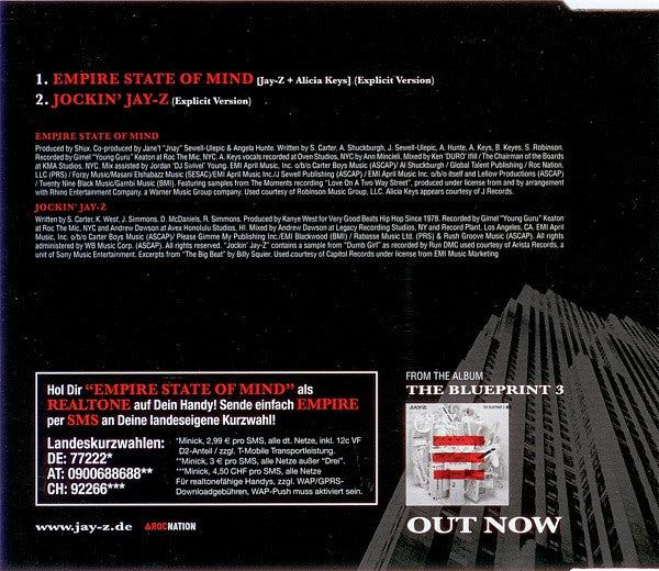 Jay-Z + Alicia Keys : Empire State Of Mind (CD, Single)