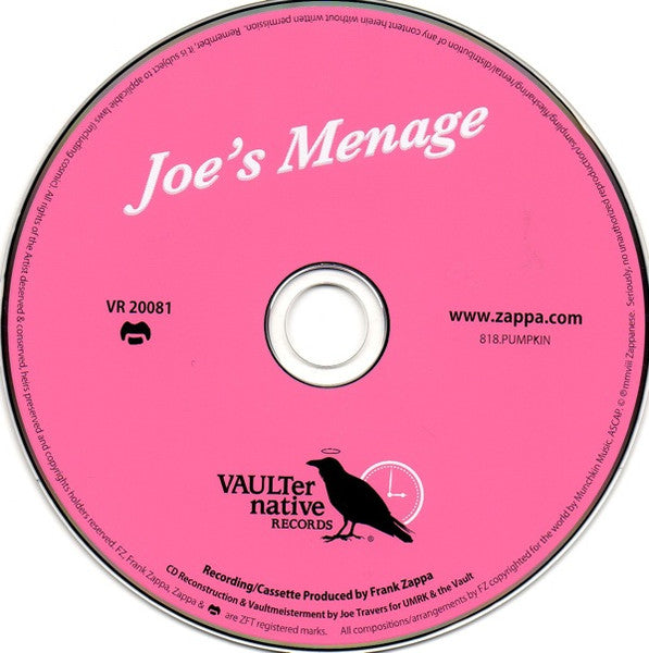 Frank Zappa : Joe's Menage (CD, Album)
