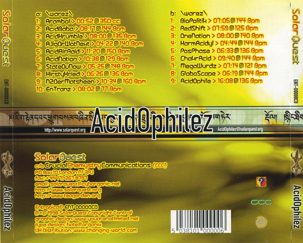 Solar Quest : AcidOphilez (2xCD, Album, Mixed)