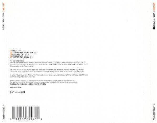 Melanie C : Melt + Yeh Yeh Yeh (CD, Single, Enh)