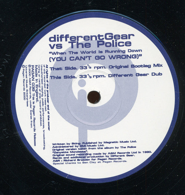 differentGear* Vs. The Police : When The World Is Running Down (You Can&#39;t Go Wrong) (12&quot;)