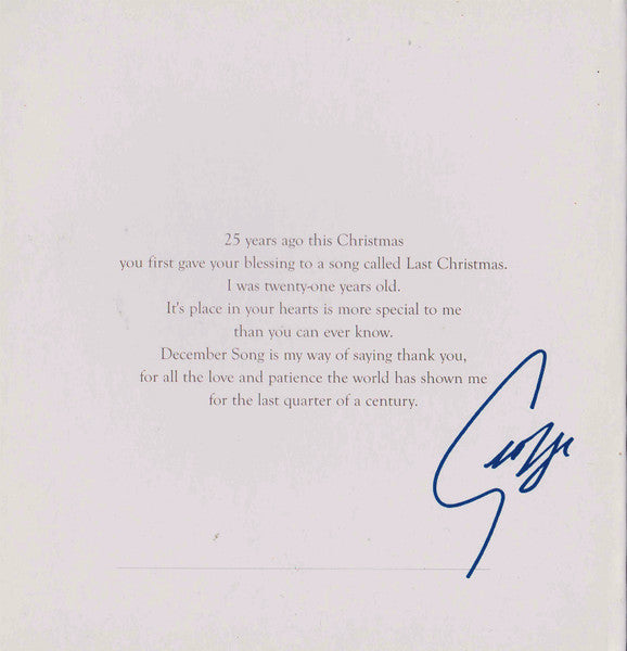 George Michael : December Song (I Dreamed Of Christmas) (CD, Single, Ltd, Spe)