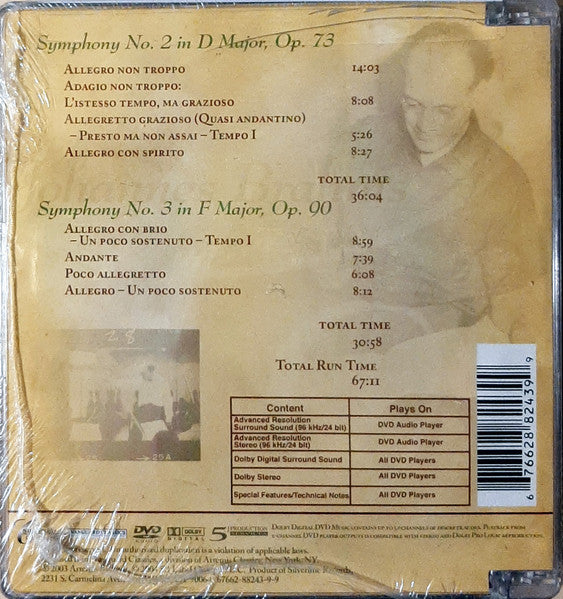 Johannes Brahms - Maurice Abravanel Conducts The Utah Symphony Orchestra : Symphonies Nos. 2 &amp; 3 (DVD-A, Album, RE)