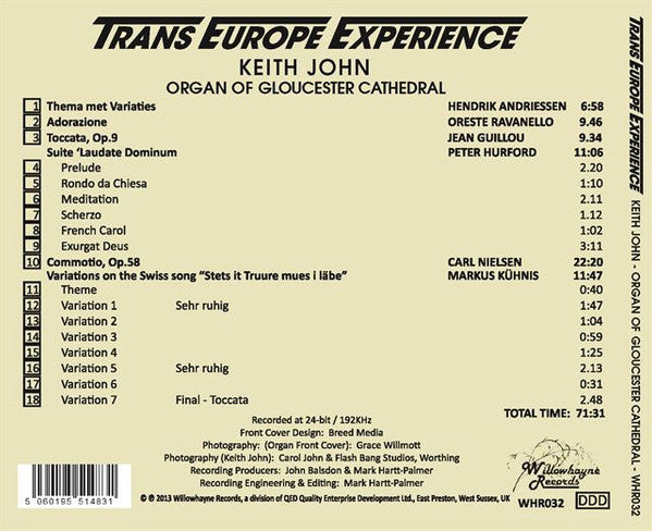 Keith John (3) : Trans Europe Experience (CD, Album)