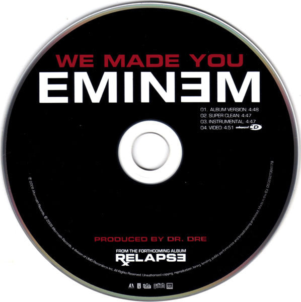 Eminem : We Made You (CD, Maxi, Enh)