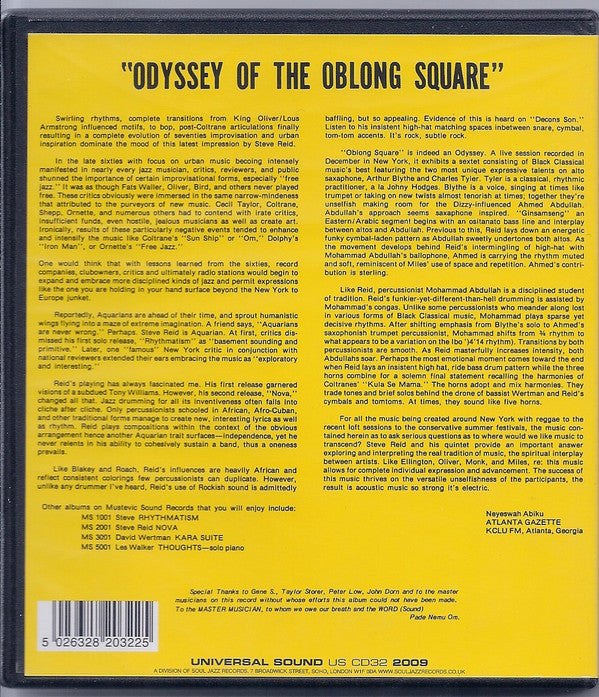 Steve Reid (2) : Odyssey Of The Oblong Square (CD, Album, RE)