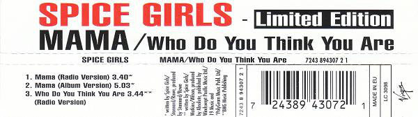 Spice Girls : Mama / Who Do You Think You Are (CD, Shape, Single, Ltd)