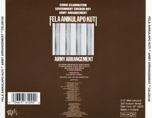 Fela Kuti : Army Arrangement (CD, Album, RP)