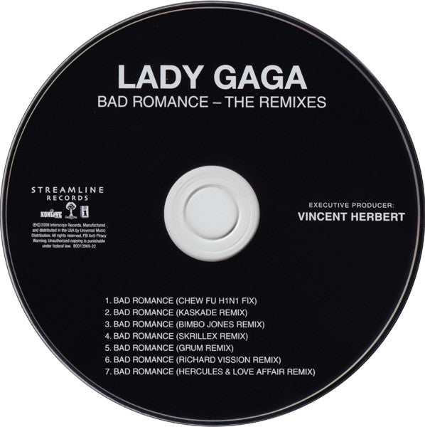 Lady Gaga : Bad Romance - The Remixes (CD, Maxi)