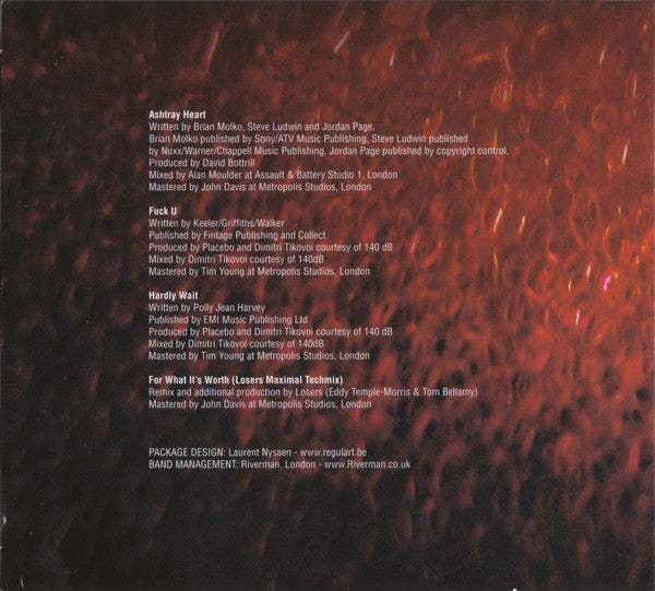 Placebo : Ashtray Heart (CD, Single, Dig)